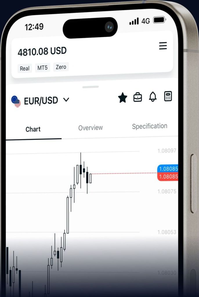 ExGO trading app on a phone